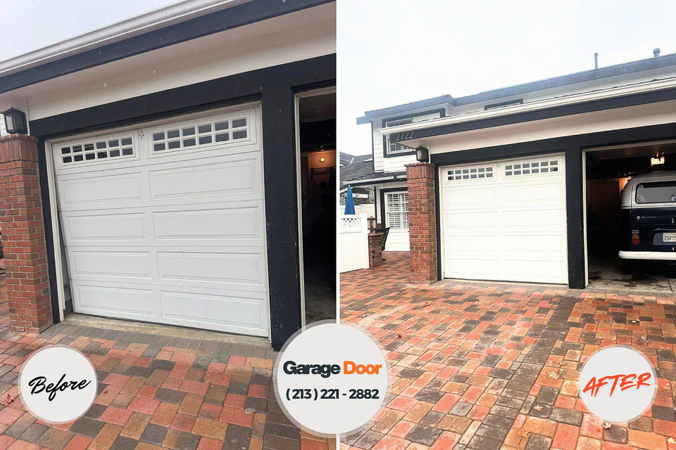 Before and after: garage door repair Jackson, MS